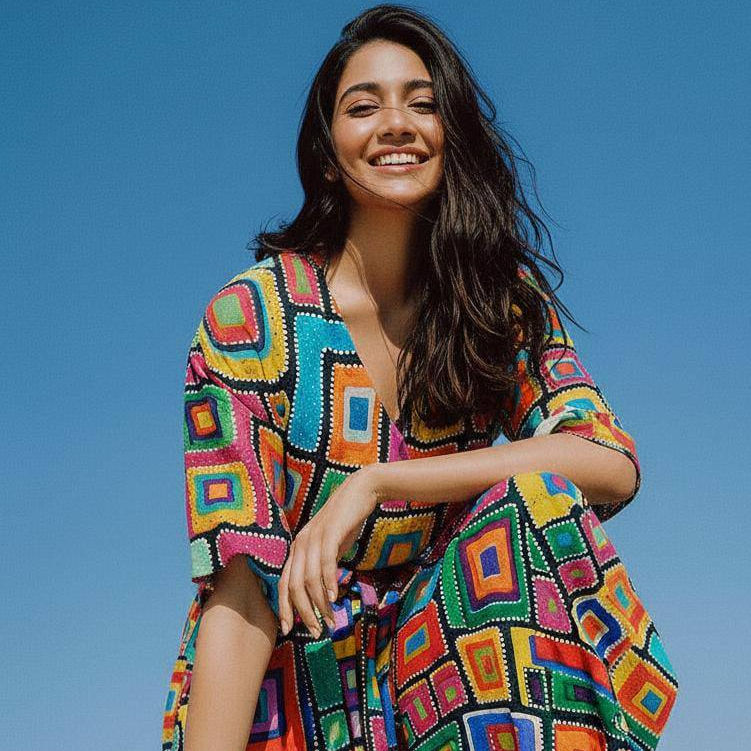 Kaleido Blocks on Turkish Linen