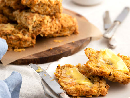 Kimchi cheddar cheese scones