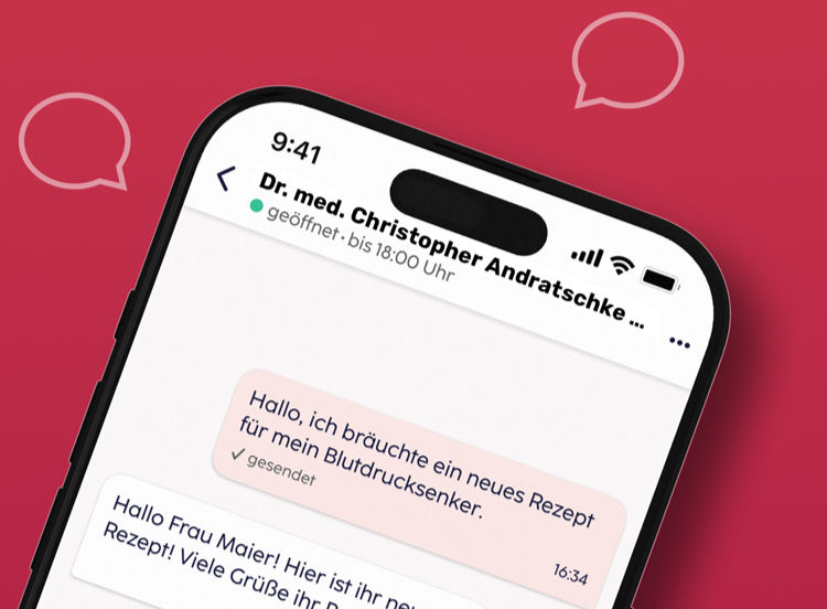 Chat-Oberfläche der gesund.de-App