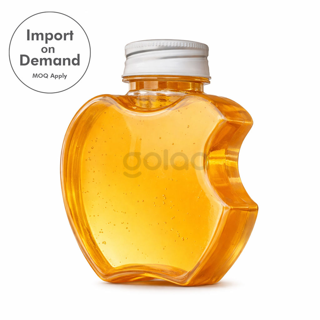 Custom Printed 300ML Transparent PET Apple-Shaped Bottle