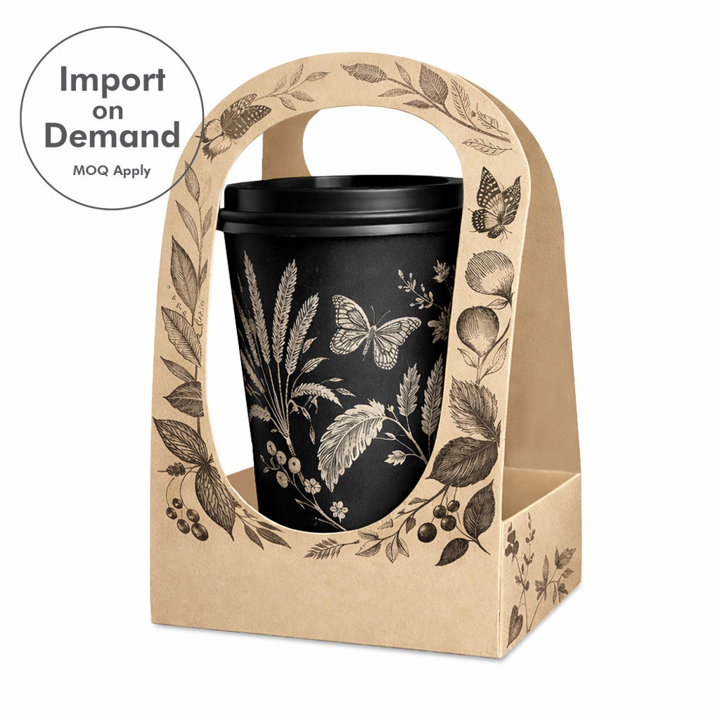 Custom Printed Disposable Takeaway Coffee Cup Carrier