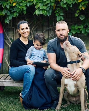 Young Family with Pet Dog