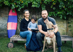 Young Family with Pet Dog