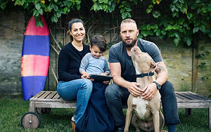 Young Family with Pet Dog