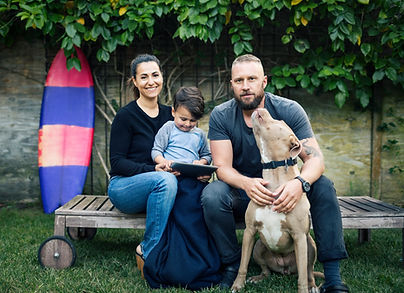 Young Family with Pet Dog