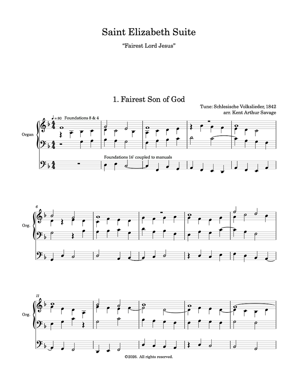 Thumbnail: Saint Elizabeth Suite for Organ