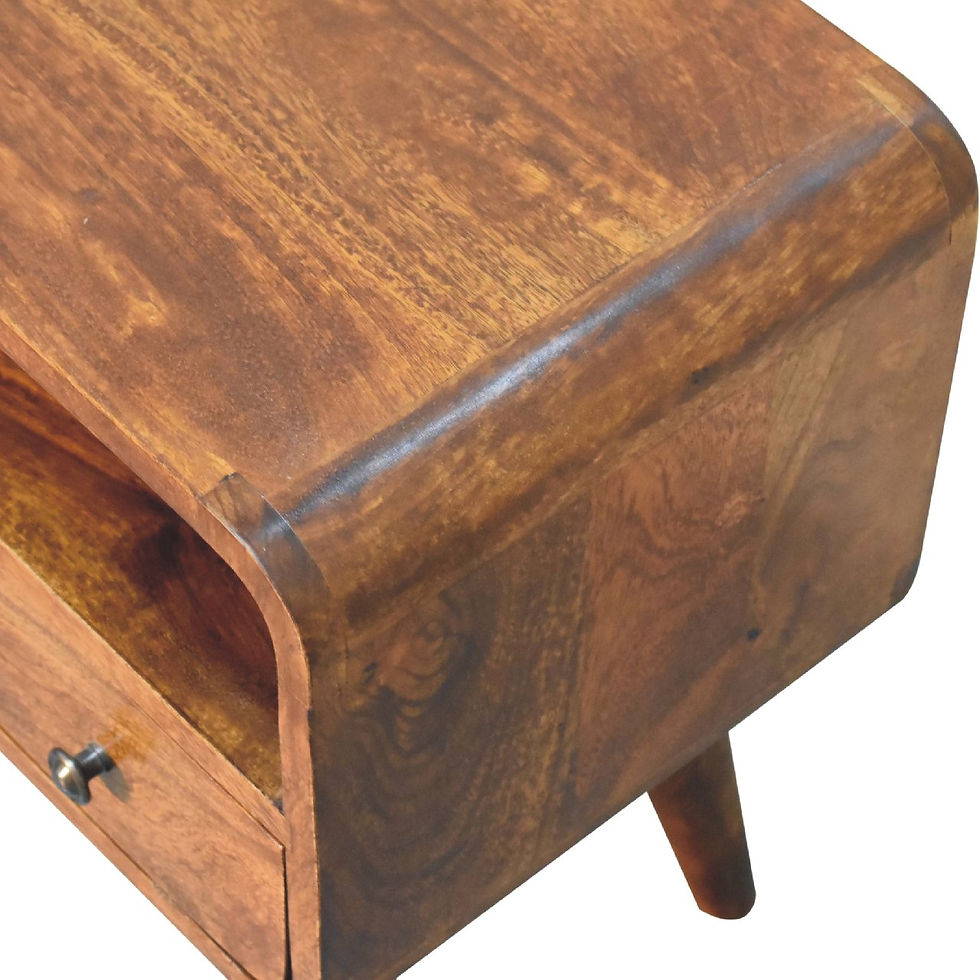 Thumbnail: Mini Chestnut Curved Media Unit