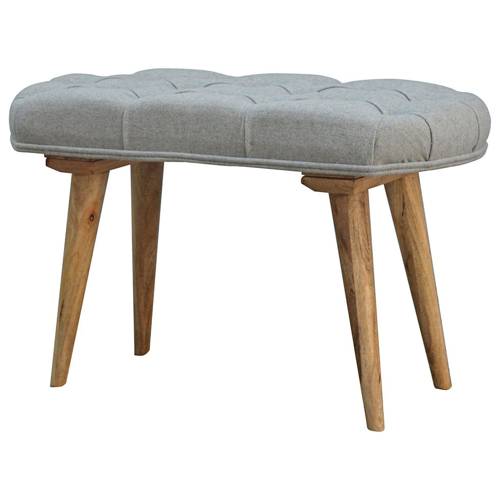 Thumbnail: Deep Button Grey Tweed Bench