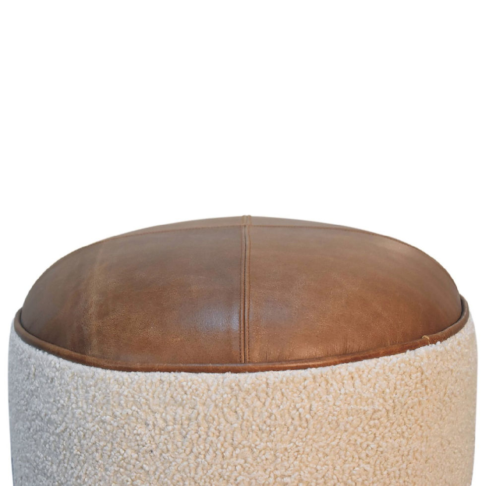 Thumbnail: Cream Boucle Buffalo Footstool