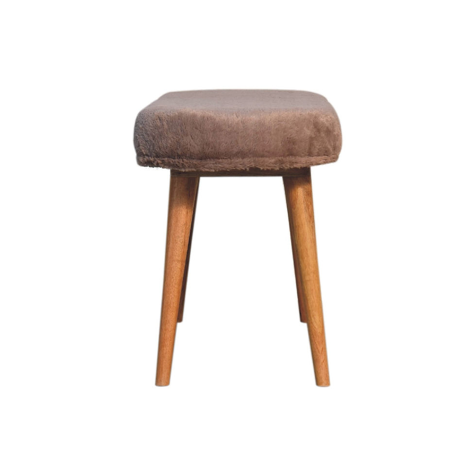 Thumbnail: Mocha Faux Fur Fabric Bench