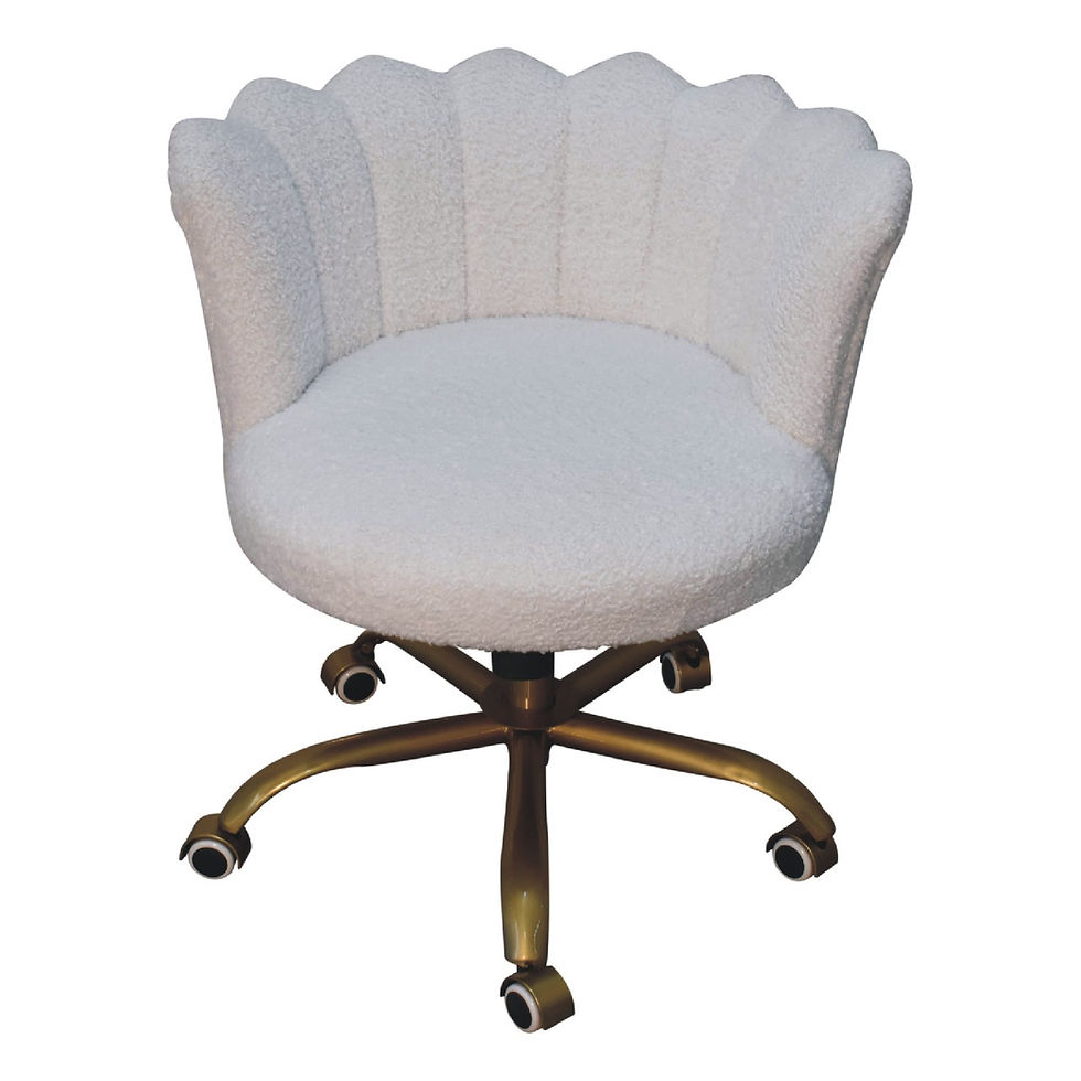 Thumbnail: White Boucle Swivel Chair