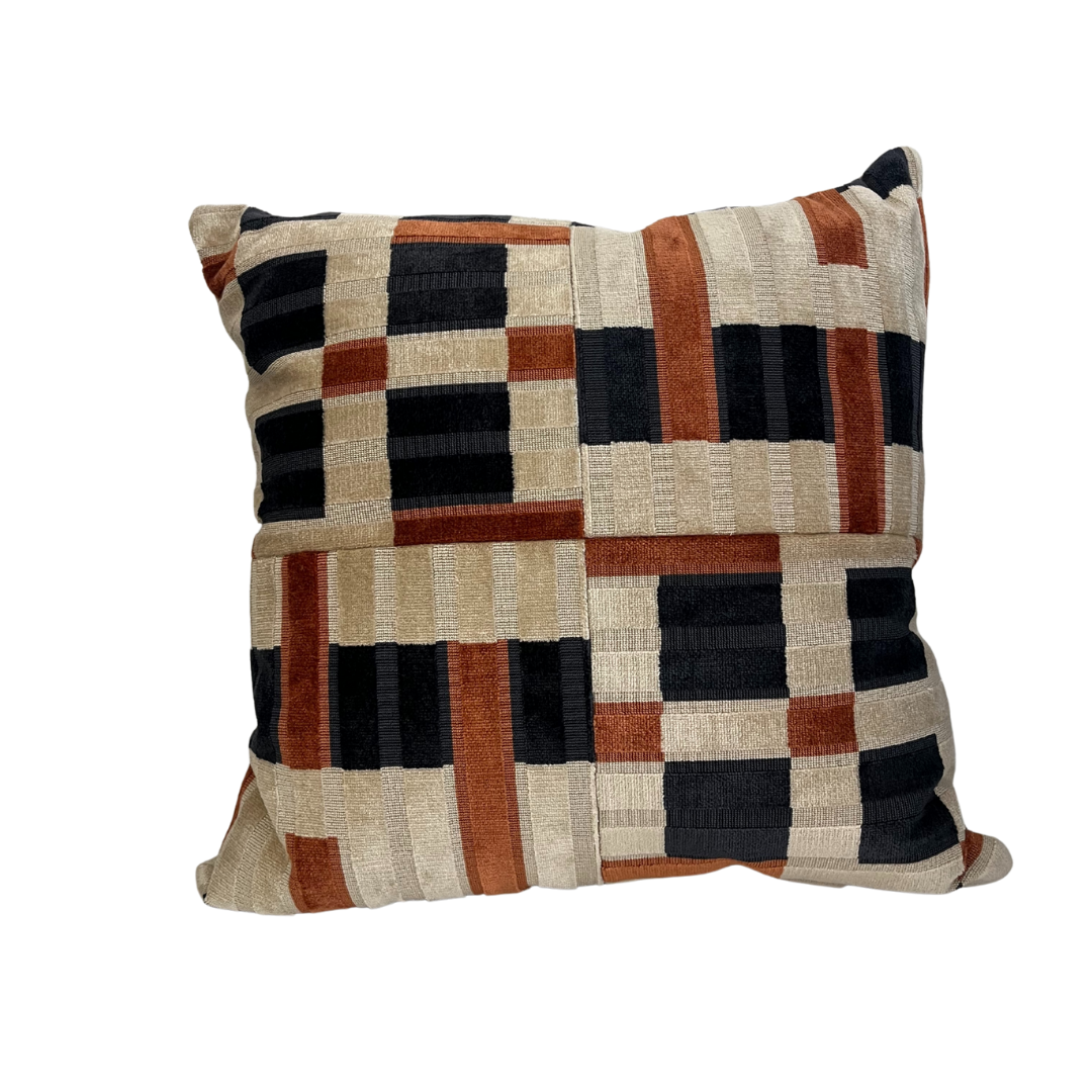 Textured Velvet Geo Cushion