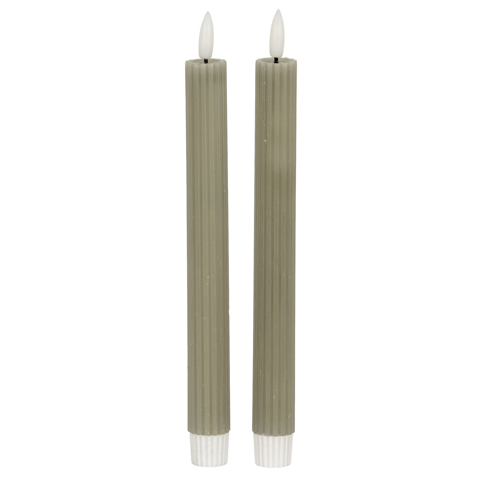 Luxe Collection Natural Glow Sage Ribbed Taper Candles