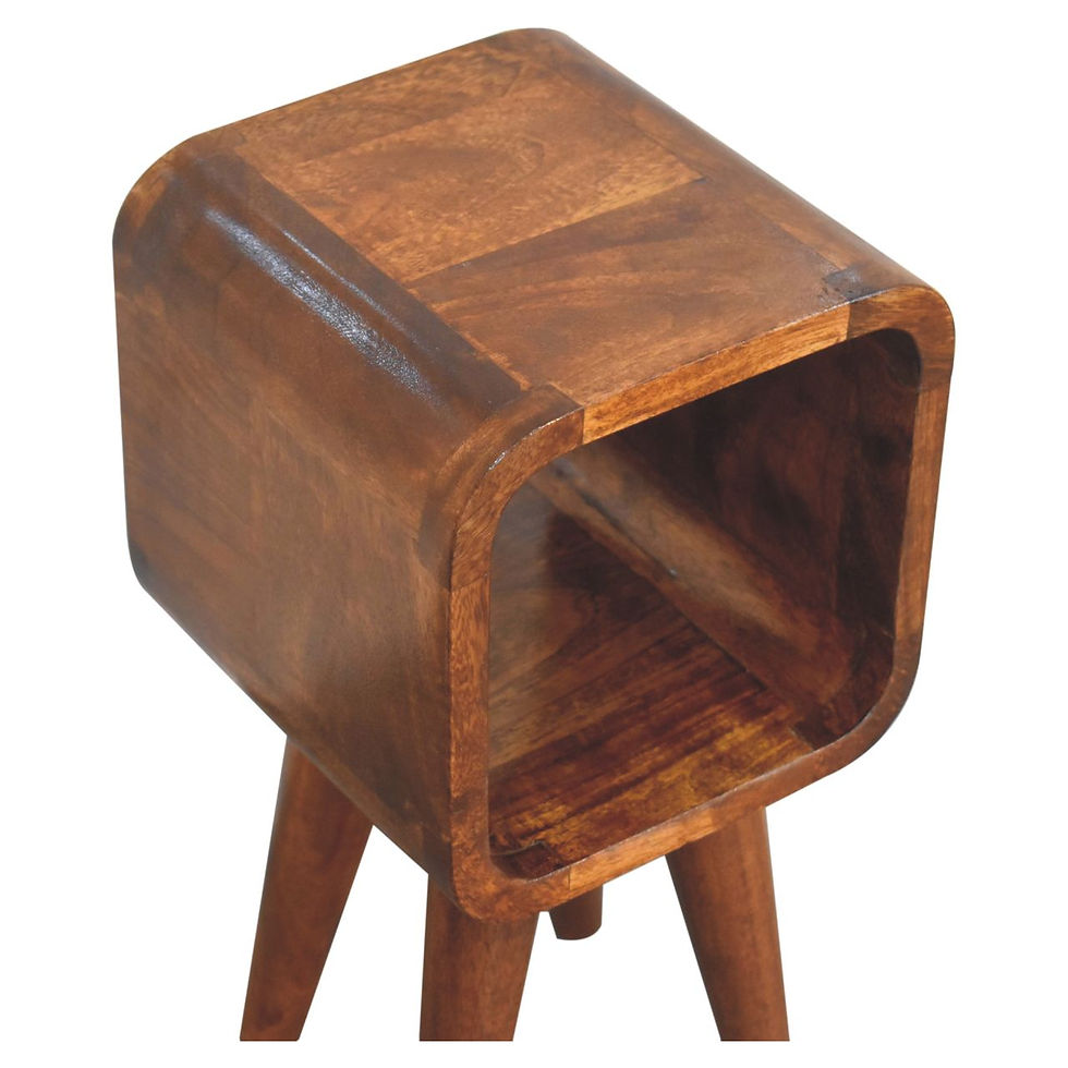Thumbnail: Extra Mini Minimalist Open Curved Chestnut Bedside