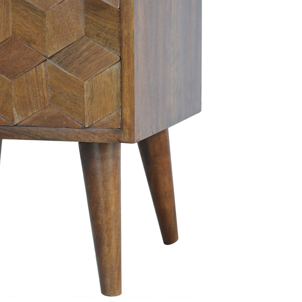 Thumbnail: Chestnut Cube Carved Bedside