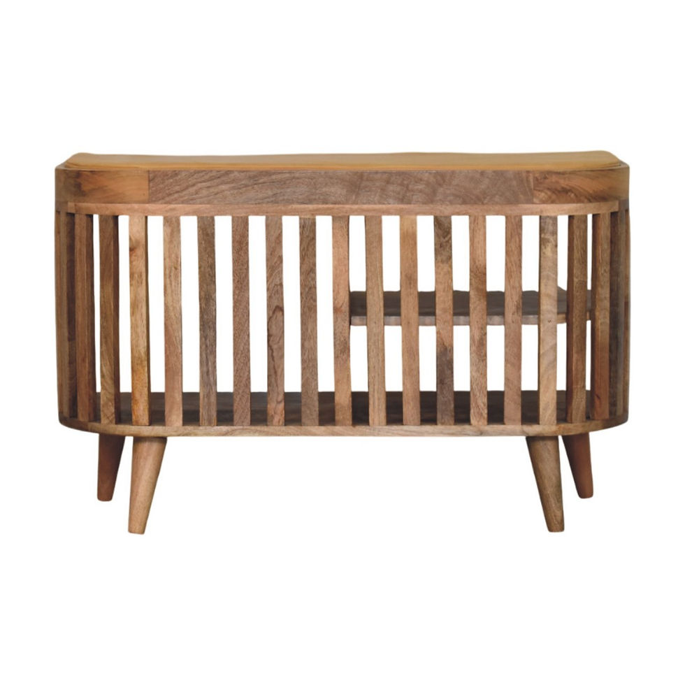 Thumbnail: Slatted Oak-ish Bench with 3 slots