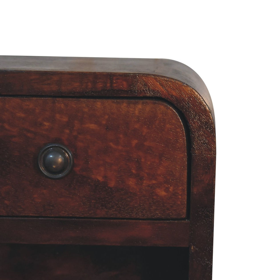 Thumbnail: Extra Mini Curved Chestnut Bedside with Open Slot