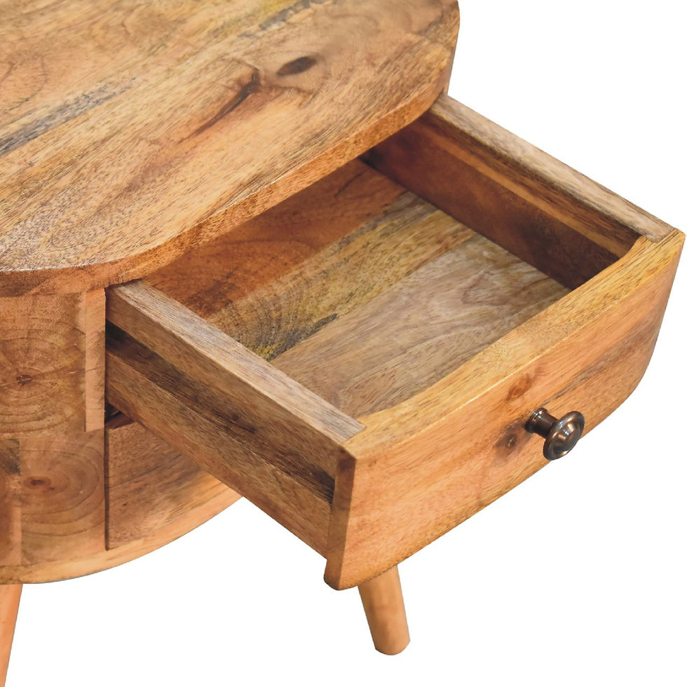 Thumbnail: Mini Oak-ish Rounded Bedside Table