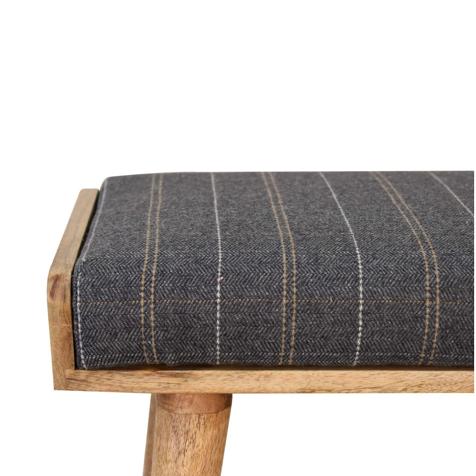 Thumbnail: Pewter Tweed Tray Style Footstool