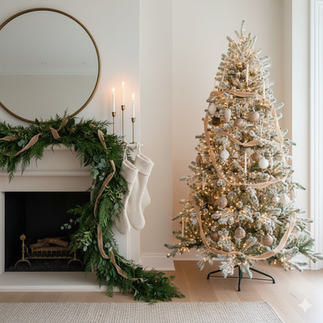 christmas tree with long garland