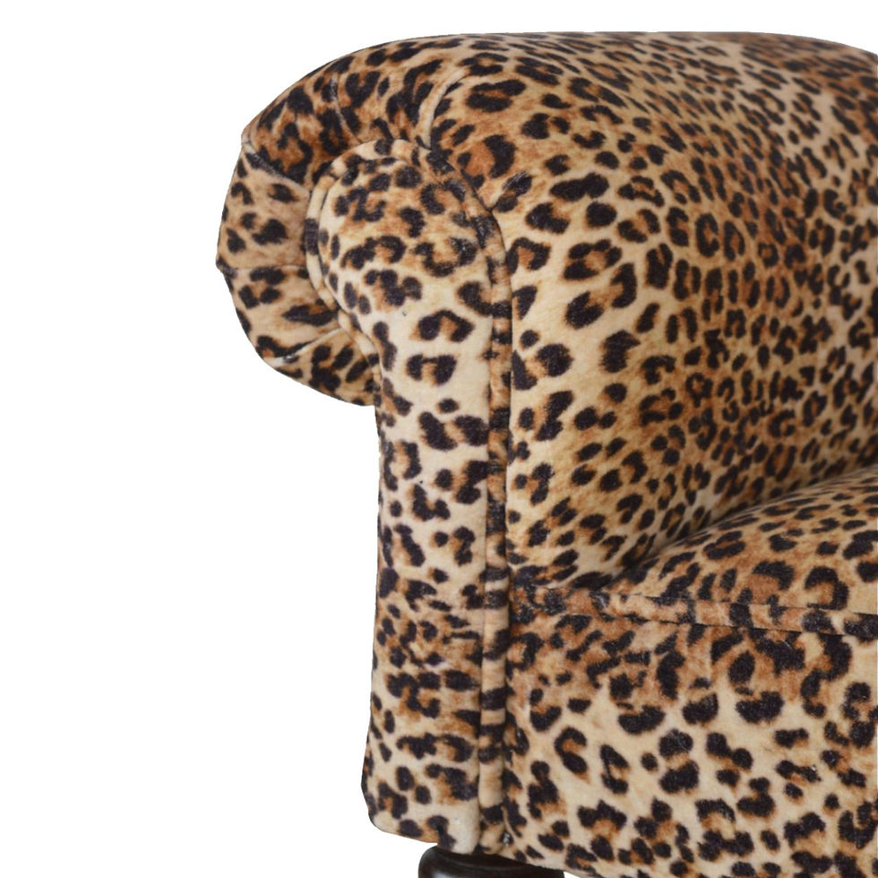 Thumbnail: Leopard Print Velvet Bench