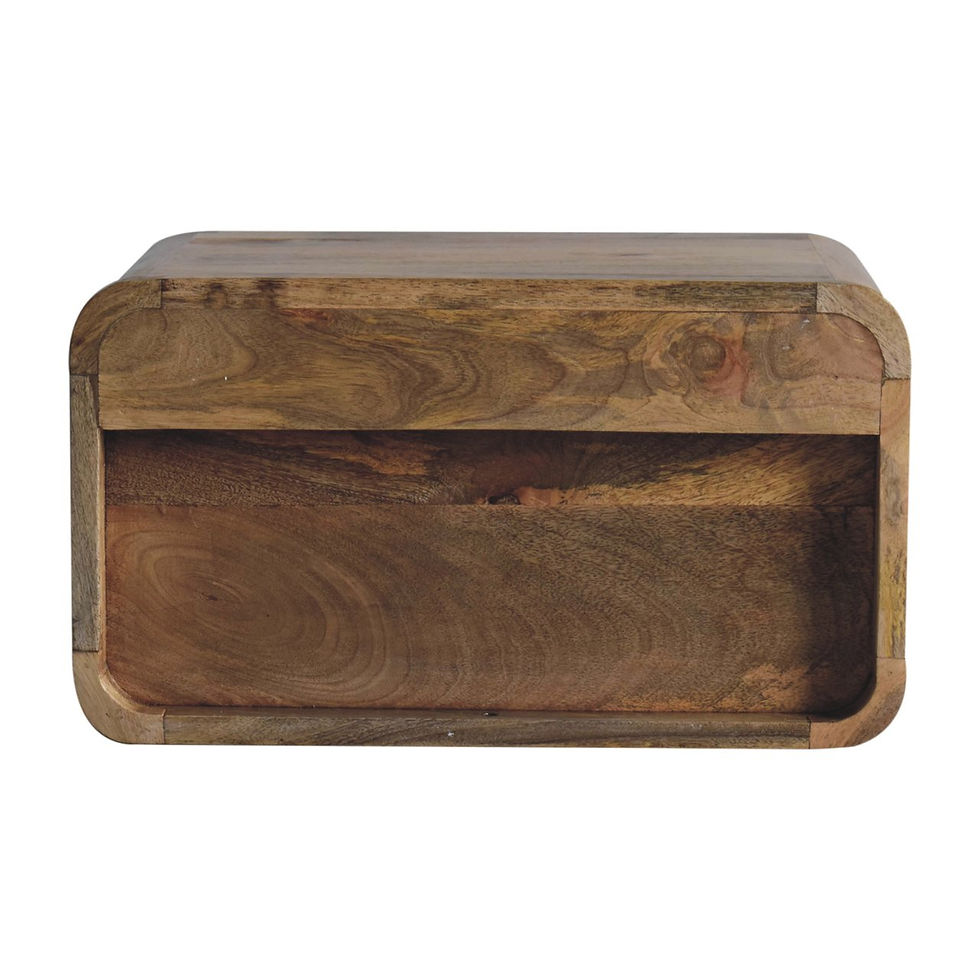 Thumbnail: Large Oak-ish Curve Upper Slot Floating Bedside