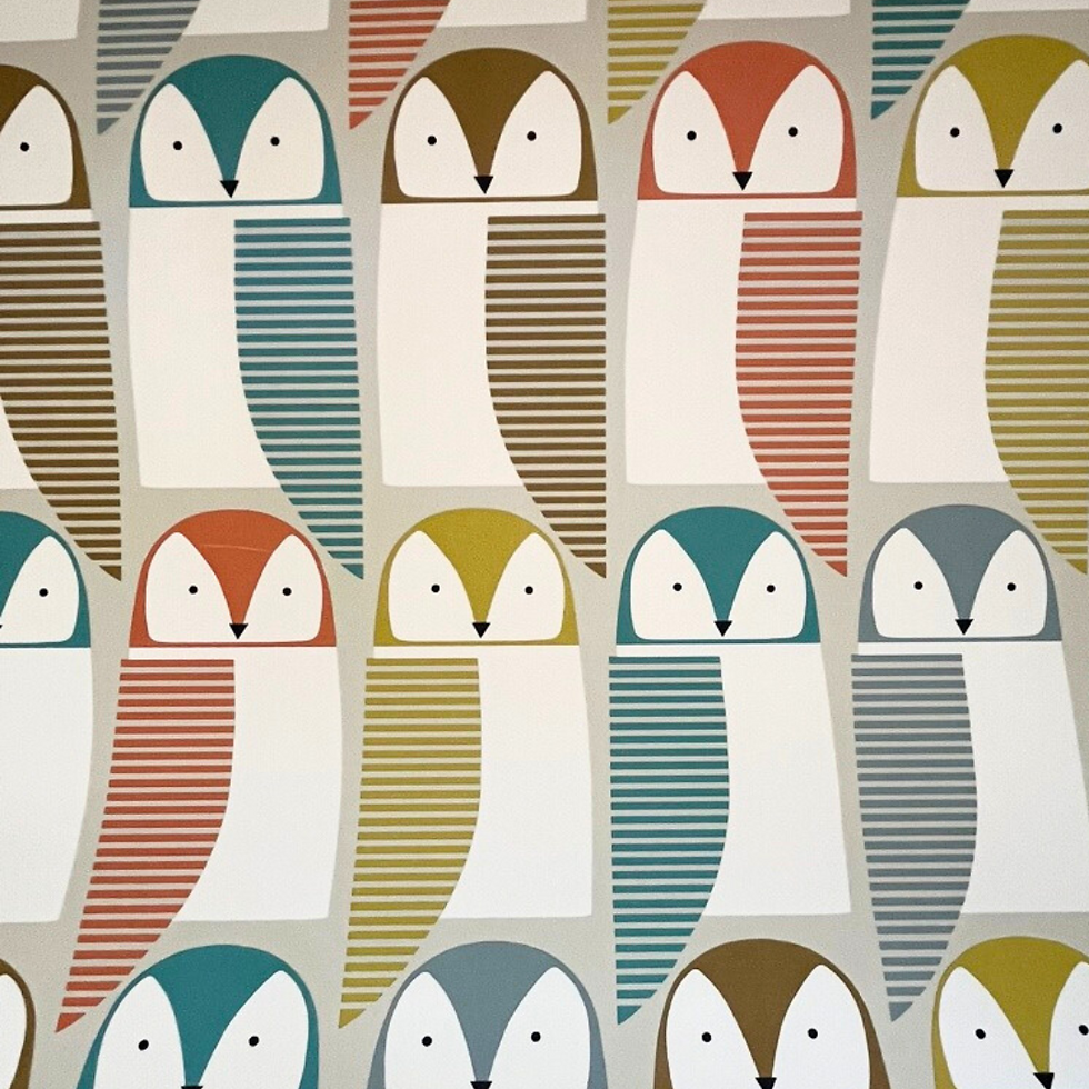 Multicolour Scandi Owl Wallpaper
