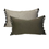 Thumbnail: Olive and Natural Pom Pom Lumbar Cushion – Reversible with Green Pom Pom Trim