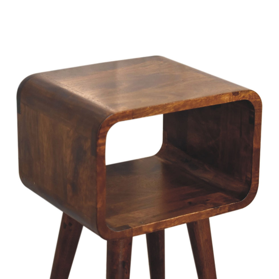 Thumbnail: Mini Chestnut Curved Open Bedside