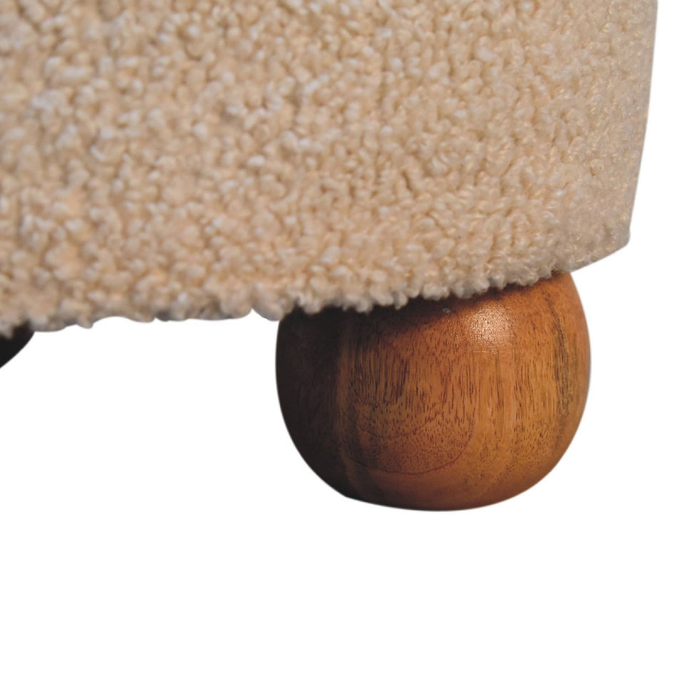 Thumbnail: Cream Boucle Buffalo Footstool
