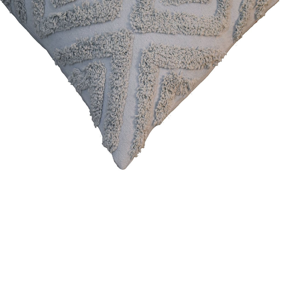 Thumbnail: 2 Grey Mini Diamond Tassle Cushions