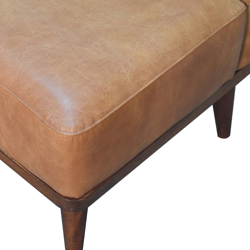 Thumbnail: Tan Buffalo Backrest Footstool