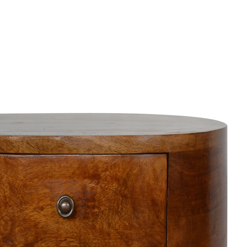Thumbnail: Chestnut Rounded Bedside Table