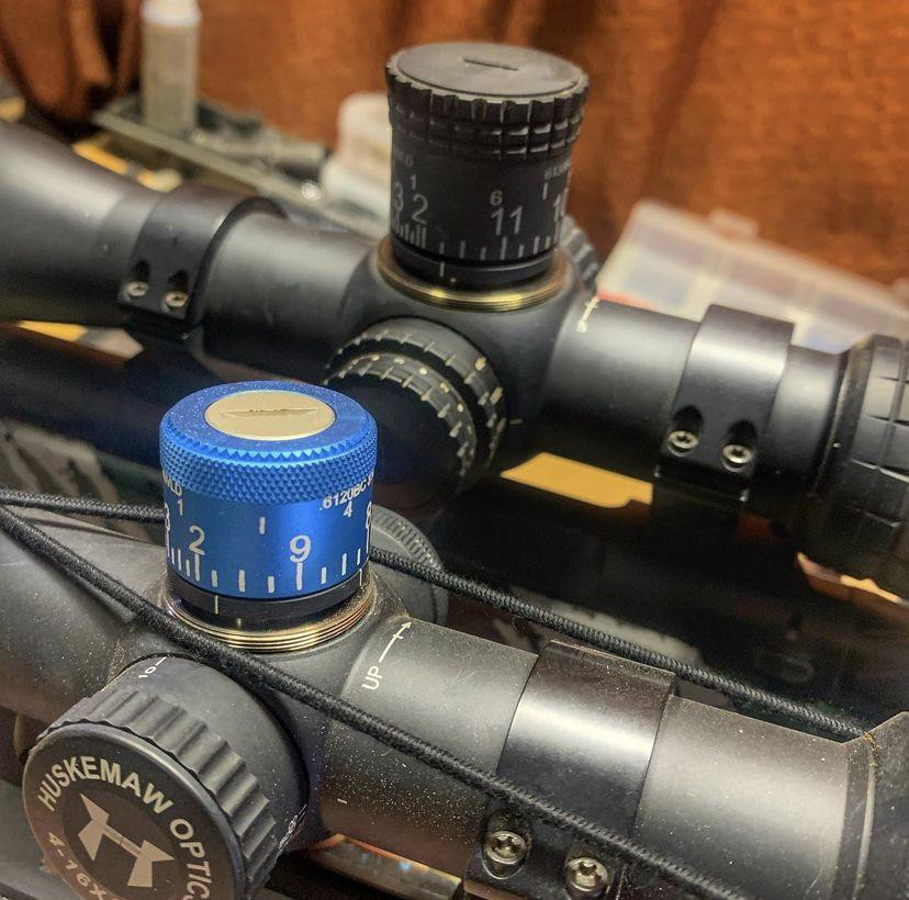 Blue diamond scope turret Side by side with tactical hunter turret