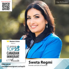 Sweta Regmi, CEO Teachndo, Top 10 Career Coach in Canada , certified career and resume strategist , Outstanding career leader winner by CPC , Top 25 immigrants