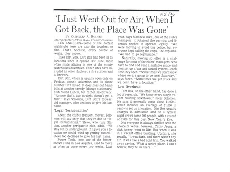 I Just Went Out for Air:When I Got Back, the Place Was Gone