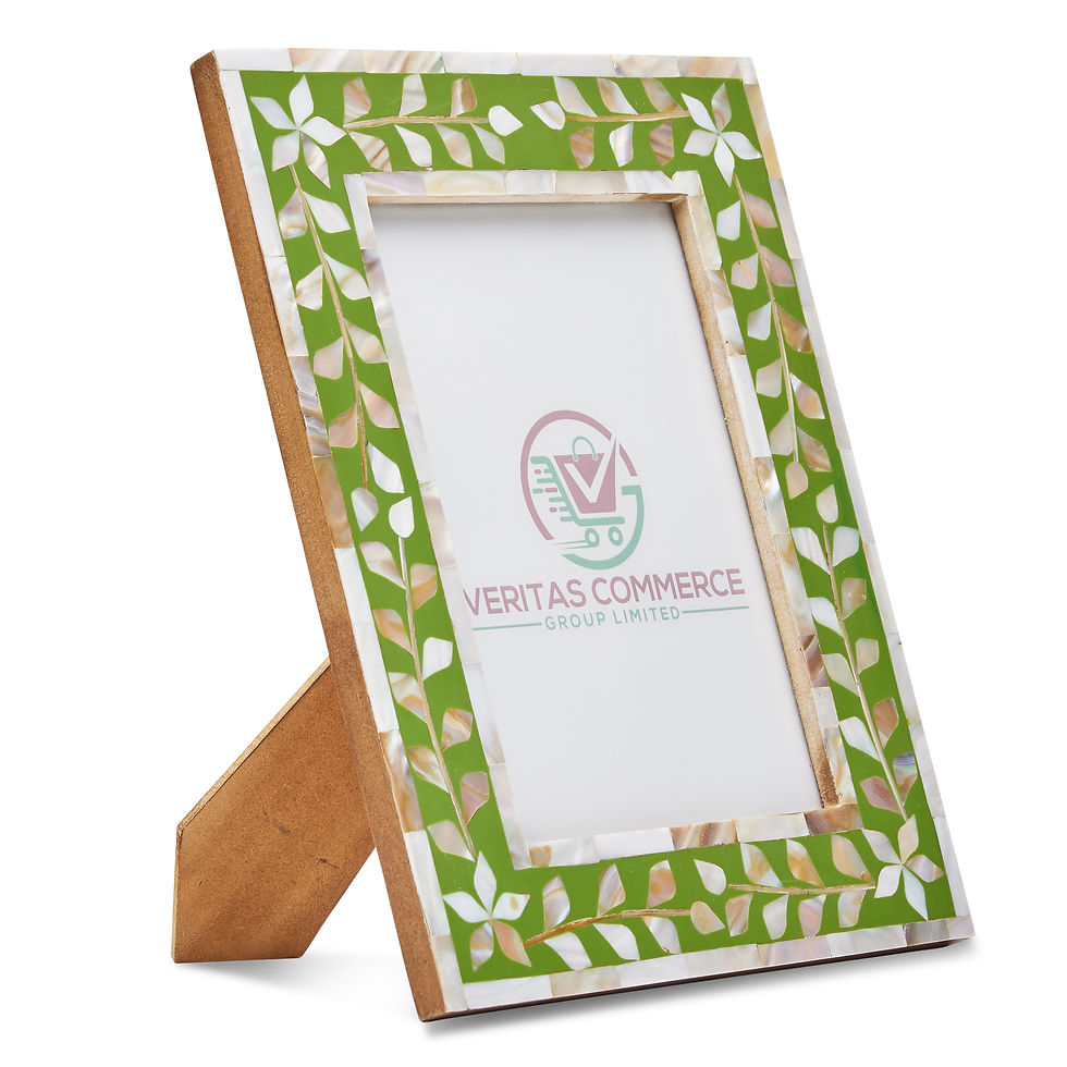 Thumbnail: Mother of Pearl Photo Frame in Green & White
