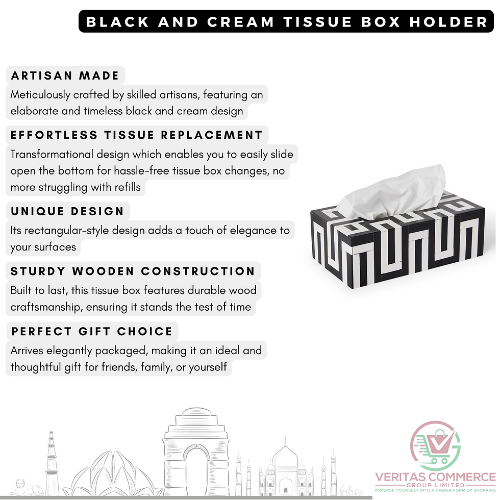 Thumbnail: Luxury Black & Cream Tissue Box Holder