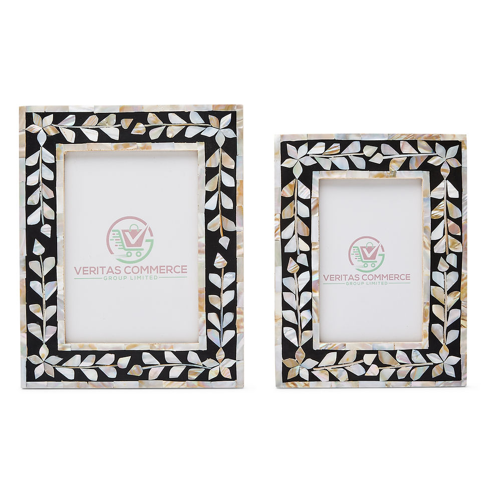 Thumbnail: Mother of Pearl Photo Frame in Black & White