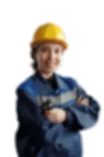 Lady wearing a hard hat ready to start working