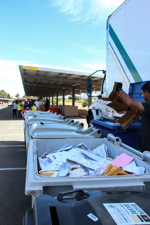Paper shredding at Zero Waste event