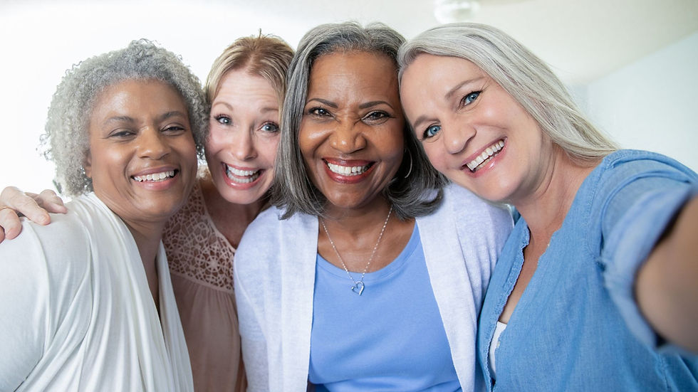 Women connecting in a support group for menopause advice