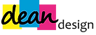 Dean logo on yellow, blue, and pink blocks