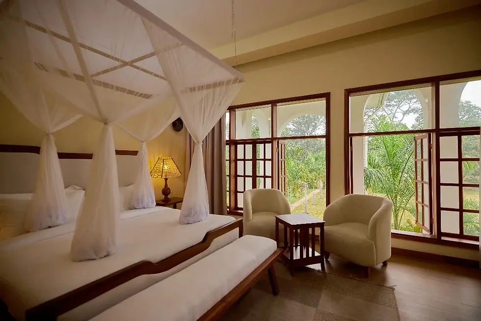 overnight at Arusha Farm House during your 2 day serval wildlife tour from Zanzibar