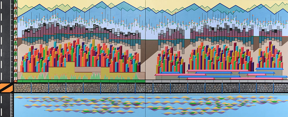 강산과 도심지의 관계 그래프