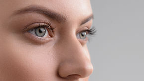 Close-up of a woman's eye area showing the natural appearance of under-eye skin