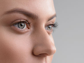 Close-up of a woman's eye area showing the natural appearance of under-eye skin