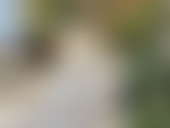 A Mediterranean Indian Stone and Golden Gravel Outdoor dining area