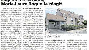 Logements sociaux - réponse de M.L. Roquelle