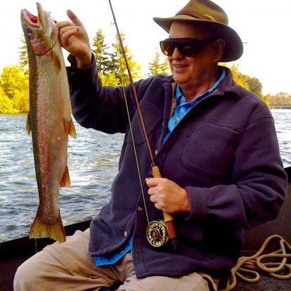 Steelhead trout caught on a fly rod.